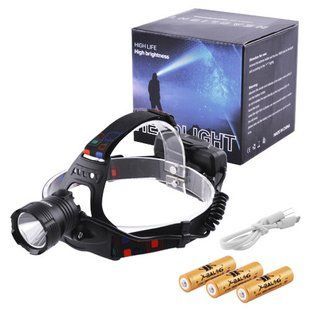Фонарь налобный XQ-218-HP50, power bank, 3x18650, signal light, индикация заряда, ЗУ micro USB 7381 фото