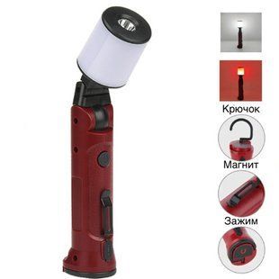 Фонарь WORKLIGHT-72-XPE (white+red), 10 W, 350 Lumen, Li-Ion акб, поворот180&ordm;+180&ordm;, зажим, крюк, магнит, ЗУ 9656 фото