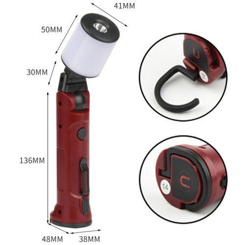 Ліхтар WORKLIGHT-72-XPE(white+red), 10 W, 350 Lumen, Li-Ion акб, поворот 180&ordm;+180&ordm;, затискач, гак, магніт, ЗУ 9656 фото