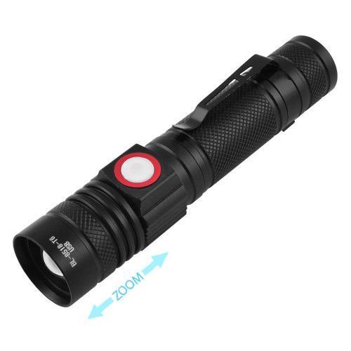Ліхтар 8518-T6, ЗУ microUSB, 1x18650, zoom, затискач 5398 фото