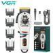 Аккумуляторная машинка для стрижки (clipper) VGR V-699 WHITE, 4 насадки, LED display 11515 фото 1