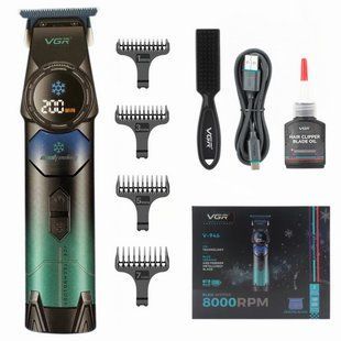 Триммер для бороды и волос VGR V-946 с технологией охлаждения ICE TECHNOLOGY, 8000 RPM, 3000 mAh, 4 насадки, L 11320 фото