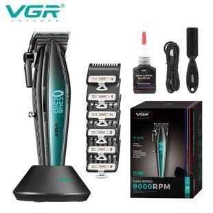 Машинка для стрижки VGR V‑270, 6 насадок, 9000 об/мин, 2500 mAh, LED дисплей, аккумуляторная 9063 фото