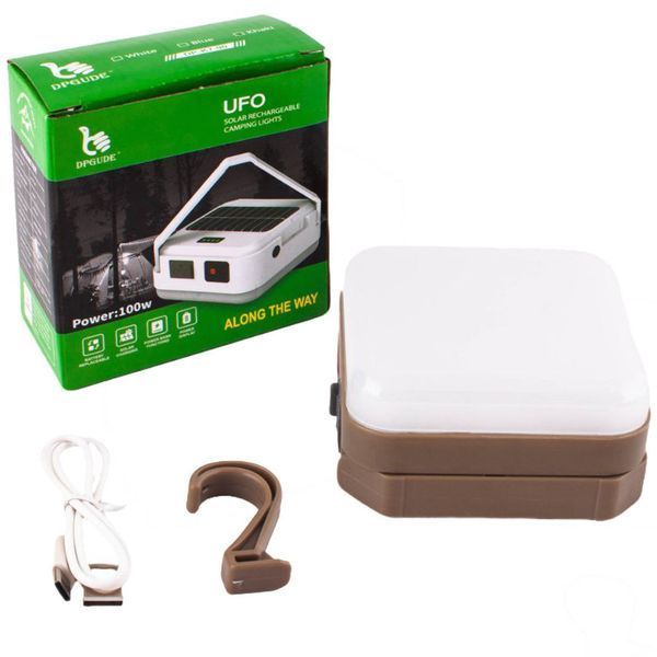 Фонарь кемпинговый DP-K7-90, 2х18650, солнечная панель, power bank, ЗУ Type-C, крюк 10781 фото