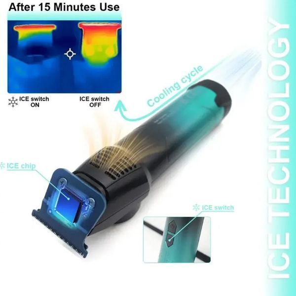Тример для бороди та волосся VGR V-946 з технологією охолодження ICE TECHNOLOGY, 8000 RPM, 3000 mAh, 4 насадки, LED дисплей 11320 фото