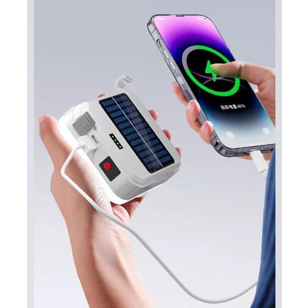 Фонарь кемпинговый DP-K7-90, 2х18650, солнечная панель, power bank, ЗУ Type-C, крюк 10781 фото