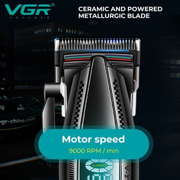 Машинка для стрижки VGR V‑270, 6 насадок, 9000 об/мин, 2500 mAh, LED дисплей, аккумуляторная 9063 фото