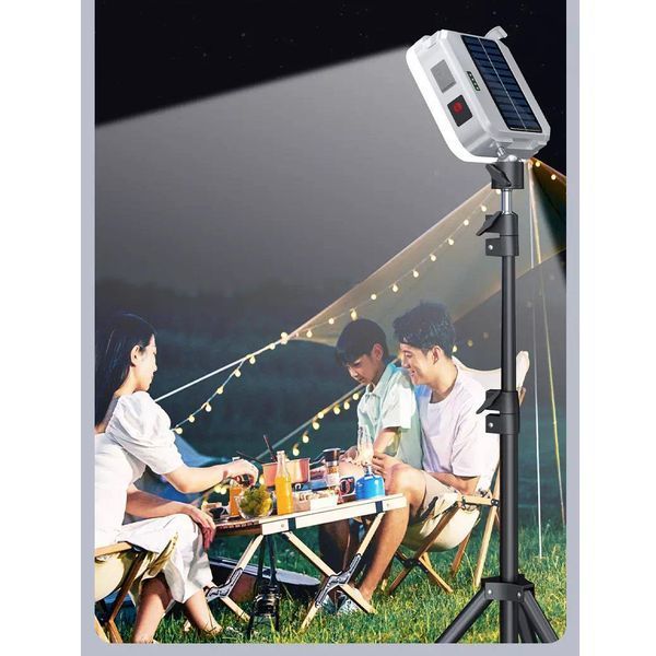 Фонарь кемпинговый DP-K7-90, 2х18650, солнечная панель, power bank, ЗУ Type-C, крюк 10781 фото