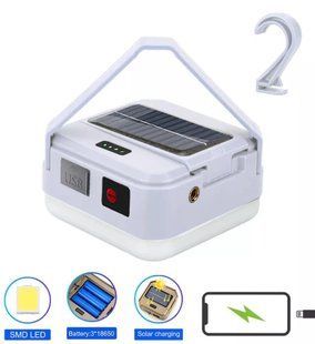 Ліхтар кемпінговий DP-K7-100, 3х18650, сонячна панель, power bank, ЗУ Type-C, гачок 10780 фото