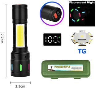 Ліхтар NIGHT VISION FLUORESCENCE BL-627-TG+COB з Li-Ion акумулятором, індикація заряду, USB Type-C, zoom 10760 фото