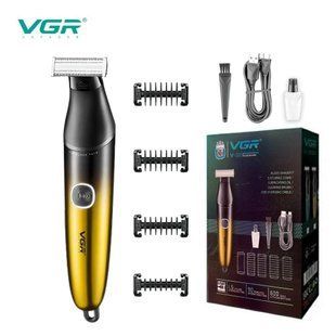 Бритва-триммер VGR V-339 GOLD - 4 насадки, вологозахист IPX7, для бороди та вусів 11176 фото