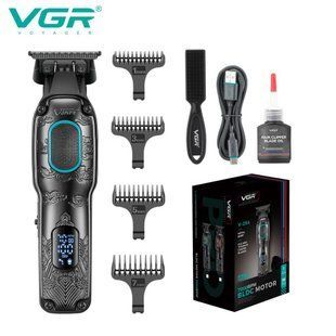 Триммер VGR V‑254 GREEN, 4 насадки, 7000 об/мин, 2000 mAh, LED дисплей, аккумуляторный 9062 фото