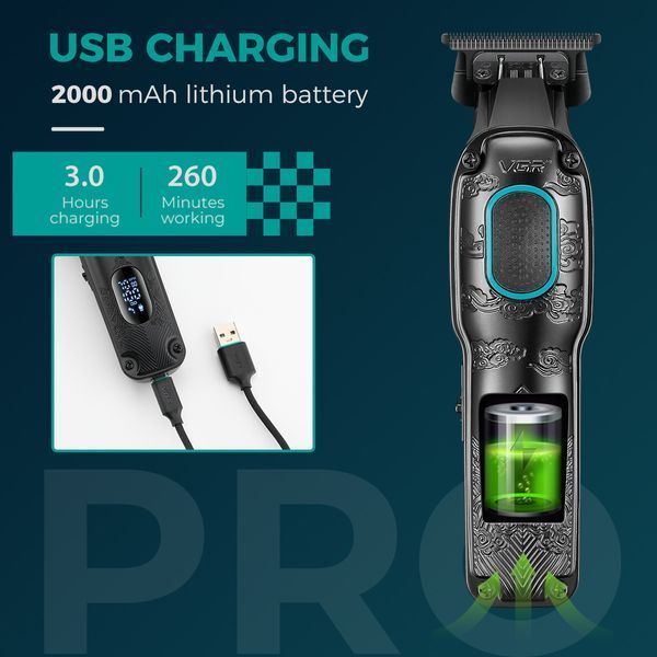 Тример VGR V‑254 GREEN, 4 насадки, 7000 об/хв, 2000 mAh, LED дисплей, акумуляторний 9062 фото