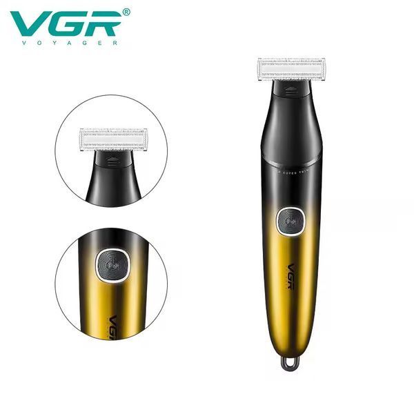 Бритва-триммер VGR V-339 GOLD &mdash; 4 насадки, влагозащита IPX7, для бороды и усов 11176 фото