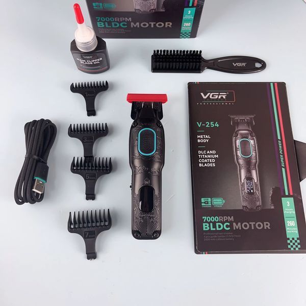 Тример VGR V‑254 GREEN, 4 насадки, 7000 об/хв, 2000 mAh, LED дисплей, акумуляторний 9062 фото