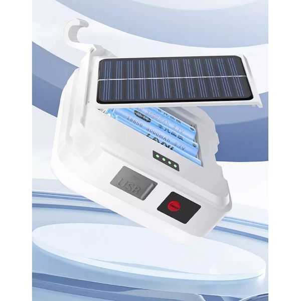 Фонарь кемпинговый DP-K7-100, 3х18650, солнечная панель, power bank, ЗУ Type-C, крюк 10780 фото