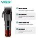 Акумуляторна машинка для стрижки волосся VGR V-013 RED, 8 насадок, 6500 RPM, 2000 mAh, LED Display 11218 фото 4
