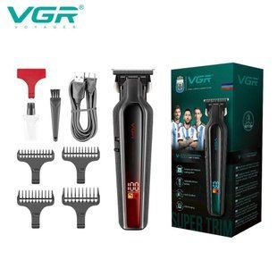 Триммер для бороды и волос VGR V-930 RED, 4 насадки, LED дисплей 11273 фото