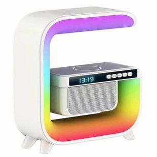 Лампа-нічник XM-G3mini з бездротовою зарядкою годинником і будильником, Bluetooth колонка 10453 фото