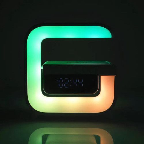Лампа-нічник XM-G3mini з бездротовою зарядкою годинником і будильником, Bluetooth колонка 10453 фото
