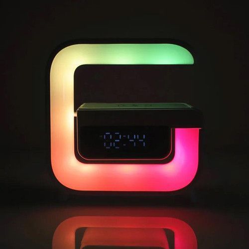 Лампа-нічник XM-G3mini з бездротовою зарядкою годинником і будильником, Bluetooth колонка 10453 фото