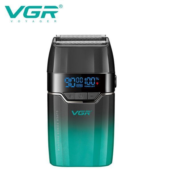 Електробритва VGR V-308 GREEN - шейвер з подвійним лезом, 9000 об/хв, LED дисплей 11173 фото