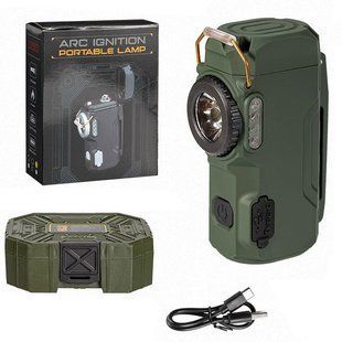 Ліхтар MULTIFUNCTIONAL D50-SMD green, Li-Ion акумулятор, індикація заряду, запальничка, ЗУ Type-C 10611 фото