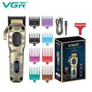 Машинка для стрижки VGR V‑027, 8 насадок, 2600 mAh, 7000 об/мин, LED дисплей 9060 фото