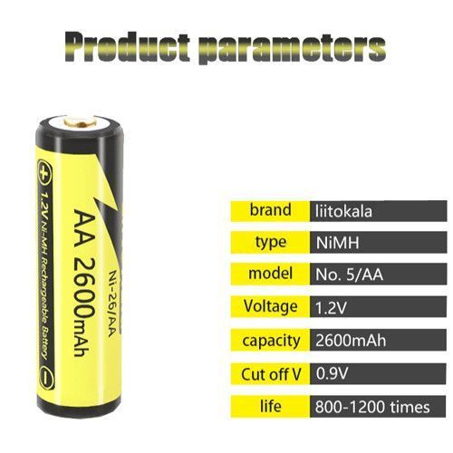Акумулятор AA, LiitoKala Ni-26/AA, 1.2V, 2600mAh 10227 фото