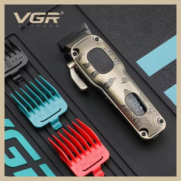 Машинка для стрижки VGR V‑027, 8 насадок, 2600 mAh, 7000 об/мин, LED дисплей 9060 фото