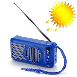 Bluetooth колонка TG368 із сонячною батареєю, FM радіо, speakerphone, 10 Вт, Blue 9988 фото