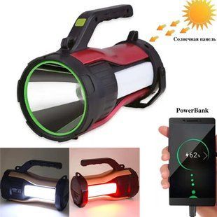 Фонарь кемпинг переносной T96-LED+COB(white+red), power bank, Li-Ion аккум., солнечная батарея, ЗУ micro USB 9151 фото