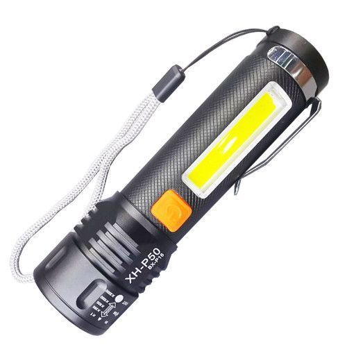 Фонарь BL-P716-P50+COB (white+red), Li-Ion аккум., zoom, ЗУ Type-C 8993 фото