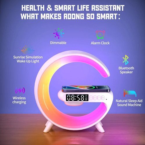 Настольная смарт лампа-ночник G-Smart Light G63 RGB с беспроводной зарядкой и Bluetooth колонкой 10456 фото