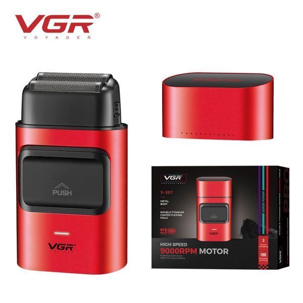 Електробритва VGR V-307 RED з подвійним лезом, 2000 mAh, 9000 об/хв, шейвер із LED дисплеєм 11172 фото