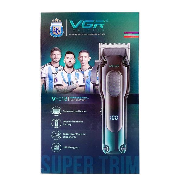 Машинка для стрижки VGR V‑013 Green, 8 насадок, 2000 mAh, 6500 об/хв, LED дисплей 9059 фото
