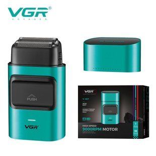 Електробритва VGR V-307 GREEN - шейвер з подвійним лезом, 9000 об/хв, 2000 mAh, LED дисплей 11171 фото