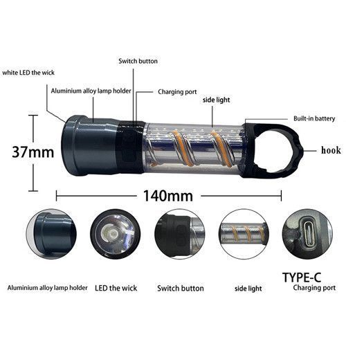 Ліхтар-світильник акумуляторний 1810B-LED, Li-Ion, гак для підвісу, USB Type-C 10137 фото