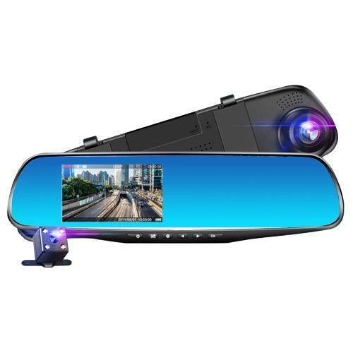 Автомобільний відеореєстратор-дзеркало L-9004, LCD-3.5", 2 камери, 1080P Full HD 7990 фото