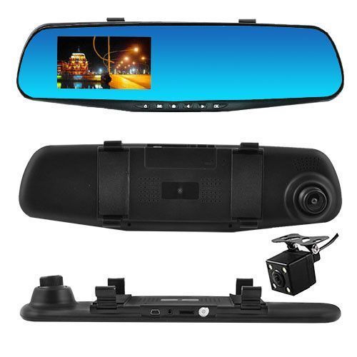 Автомобільний відеореєстратор-дзеркало L-9004, LCD-3.5", 2 камери, 1080P Full HD 7990 фото