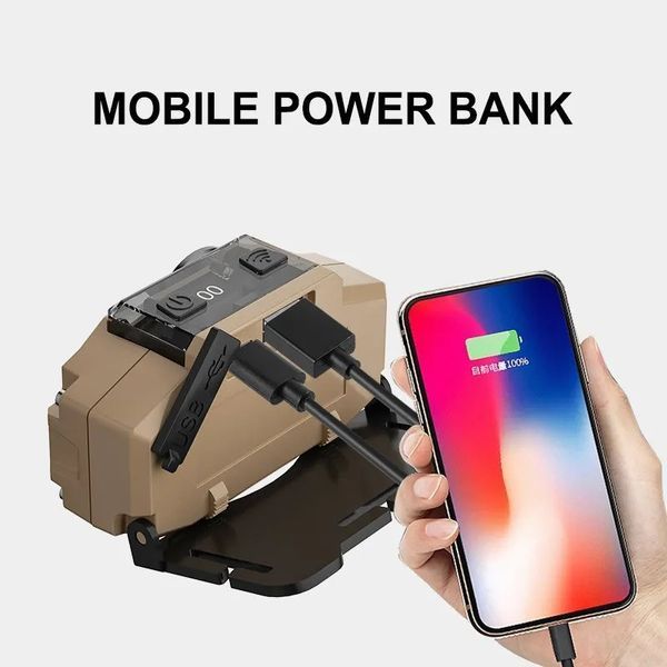 Фонарь налобный CH-8825, 3P35+COB (white+yellow+RGB), Motion Sensor, Power Bank, аккумуляторный, USB Type-C, B 9911 фото