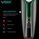 Машинка для стрижки VGR V‑010 Green, 6 насадок, 2600 mAh, 7500 об/хв, LED дисплей 9058 фото 4