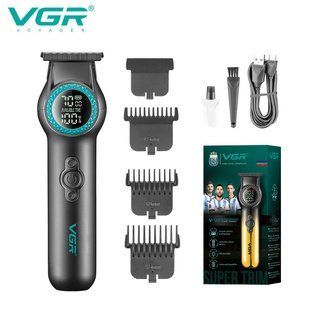 Тример VGR V-990 Green, 3 насадки, керамічне лезо, TURBO, 7000-8000 об/хв, LED дисплей 9041 фото