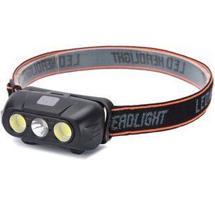 Налобний ліхтар KX-215 LED+2COB, акумуляторний, USB Type-C, 1x18650, Box 9919 фото