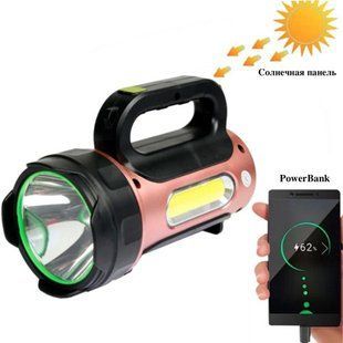 Фонарь кемпинг переносной T93-LED+COB(white+red), power bank, Li-Ion аккум., солнечная батарея, ЗУ microUSB 9145 фото