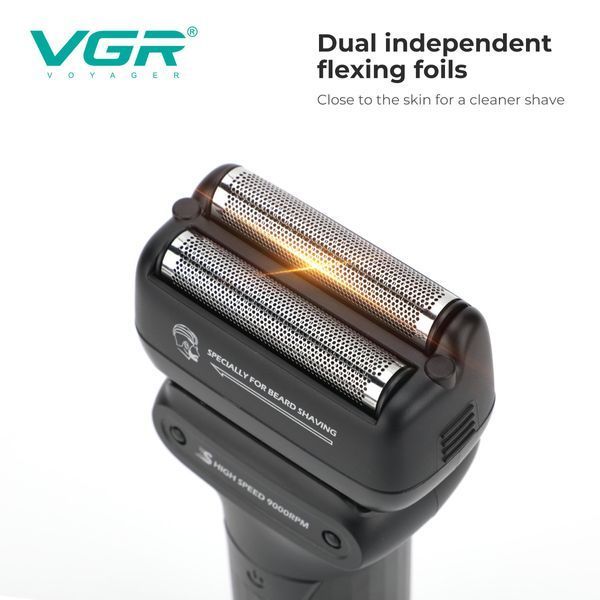 Электробритва VGR V-368 &mdash; шейвер с двойным лезвием, LED дисплеем и защитой IPX6 9110 фото