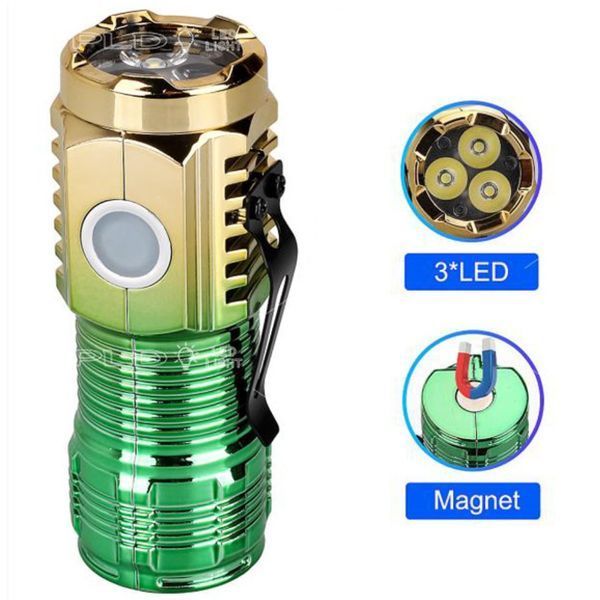 Фонарь аккумуляторный PLD-HP01-3LED, Li-Ion, магнит, индикация заряда, USB Type-C, в коробке 10589 фото