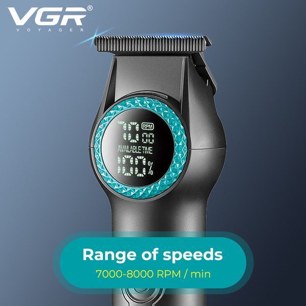 Тример VGR V-990 Green, 3 насадки, керамічне лезо, TURBO, 7000-8000 об/хв, LED дисплей 9041 фото