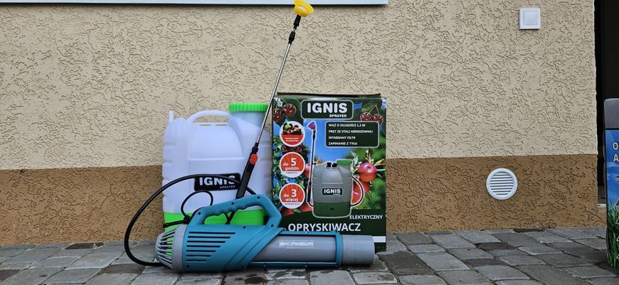 Обприскувач акумуляторний IGNIS 16л ( 12В-8 А/год ) та турбо насадка Ignis 34922-2 фото