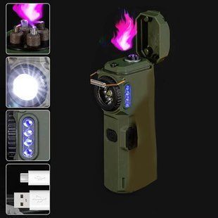 Ліхтар MULTIFUNCTIONAL D51-SMD green, Li-Ion акумулятор, індикація заряду, запальничка, ЗУ Type-C 9933 фото